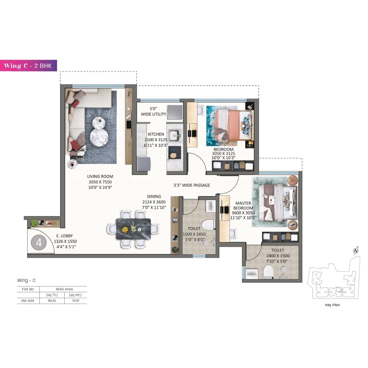 Kolte-Patil-Alora-Floor-Plan-Wing-C-2-BHK-792-sqft